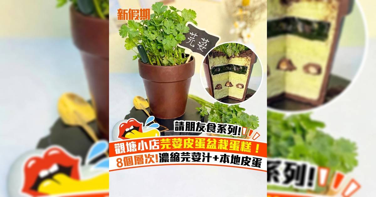 觀塘小店推芫荽皮蛋盆栽蛋糕！8個層次 濃縮芫荽汁+本地皮蛋