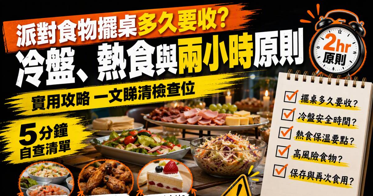 派對食物擺桌多久要收？冷盤熱食與兩小時原則