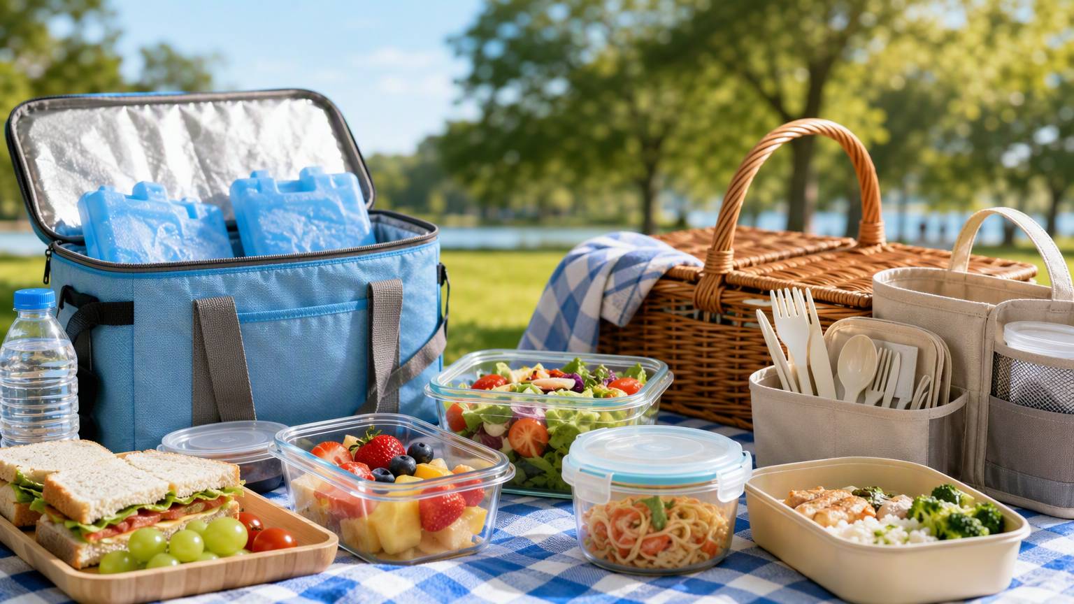 野餐食物 AI生成示意圖,非實景照片。(圖片來源:Social Page Studio)